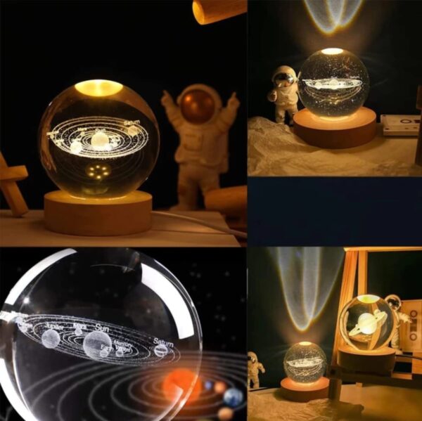 Galaxy Cristal Ball 3D Night Light Lamp - Image 2