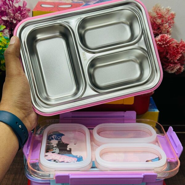 Insulated bento 3 grid Lunch Box - Image 8