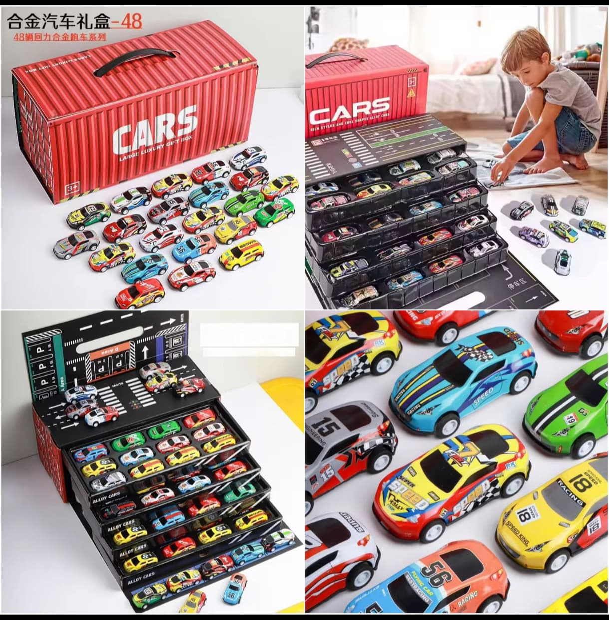Alloy Pull Back Car Container Set